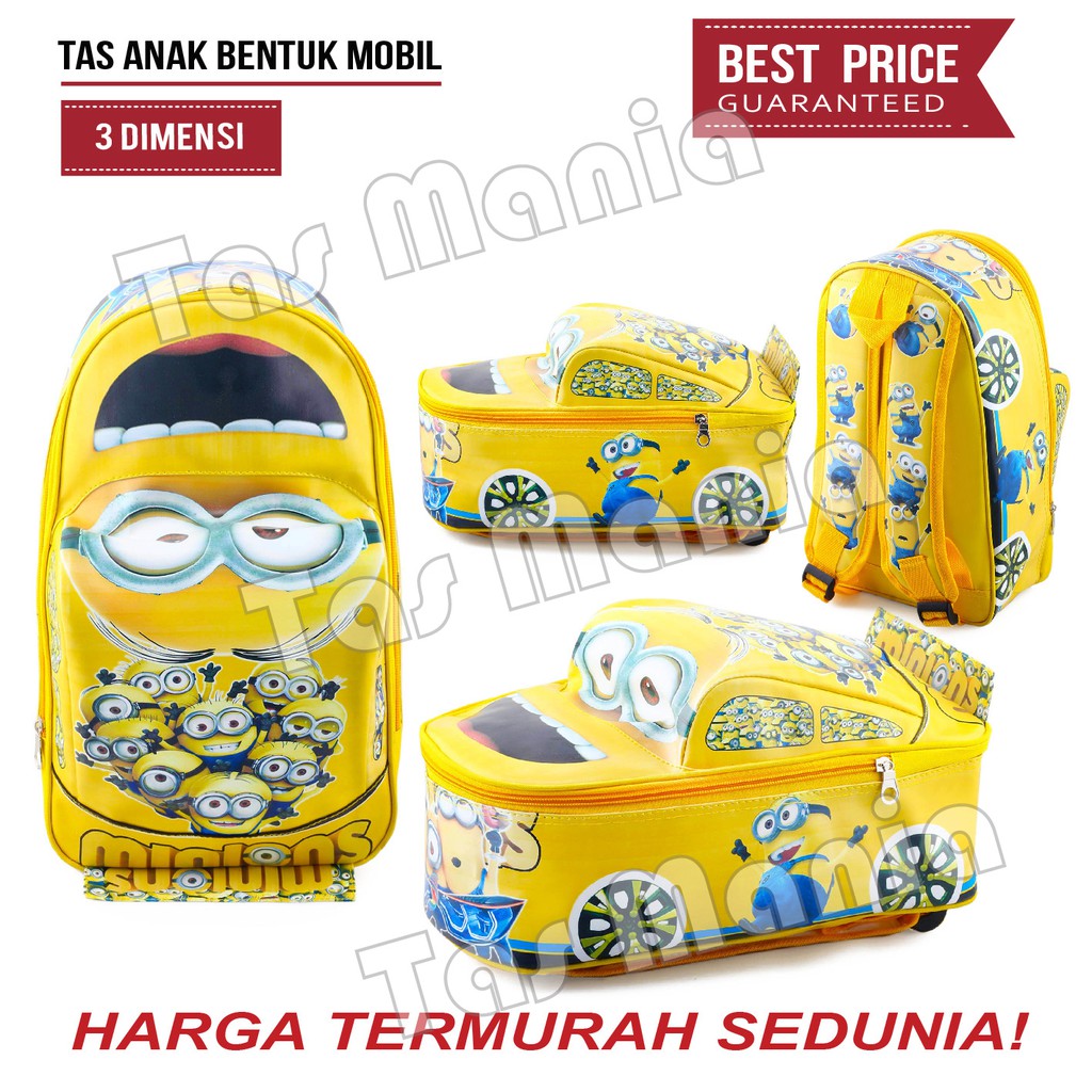 PTS -Tas Anak Cowo / Laki Laki Karakter - Bentuk Mobil - Ransel Sekolah Anak TK Tas Mobil On The Road .PT