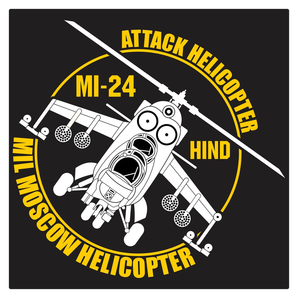 Hind Mil Mi-24 Attack Transport Helicopter Cutting Sticker