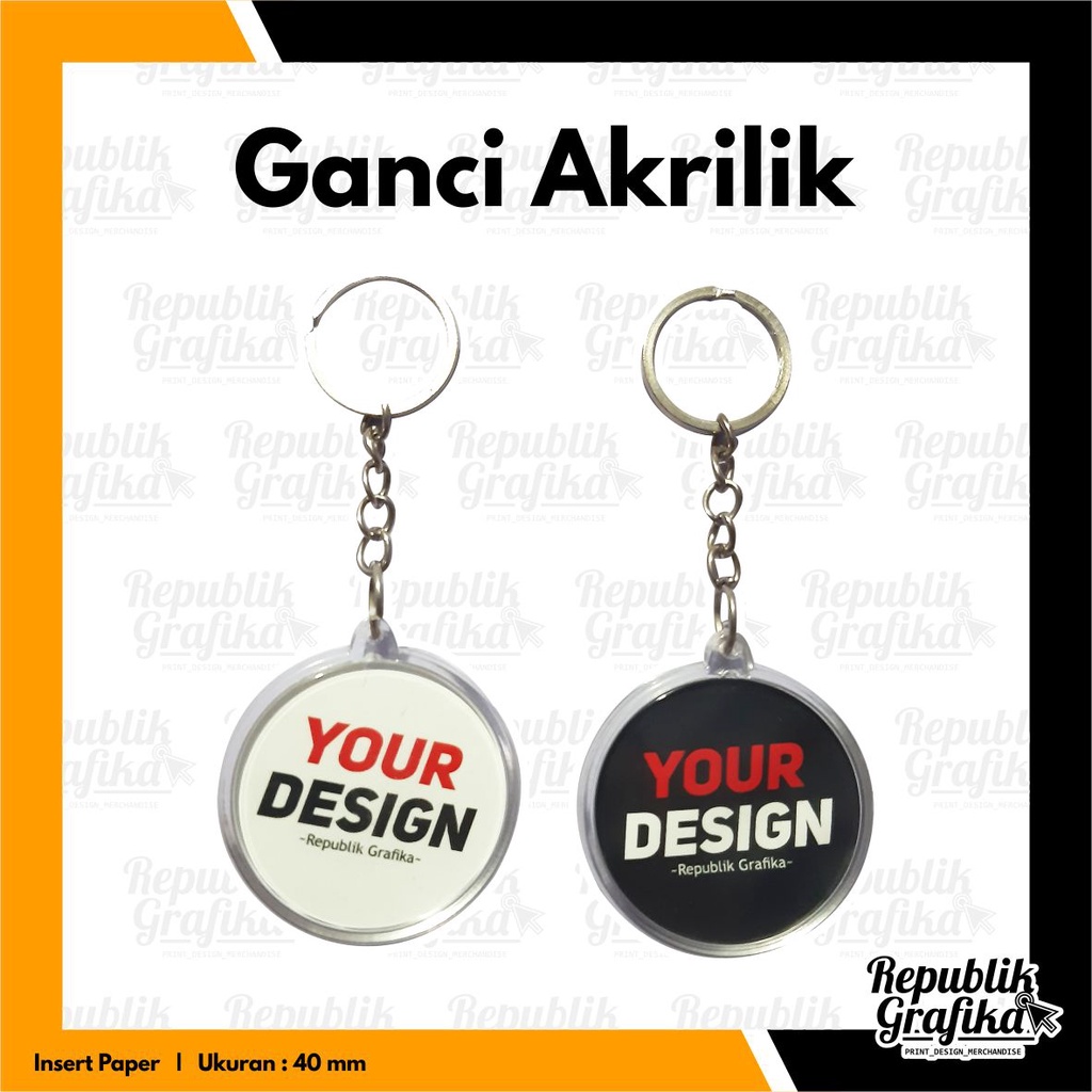 GANTUNGAN KUNCI AKRILIK CUSTOM BOLAK BALIK - SOUVENIR KADO HADIAH MURAH