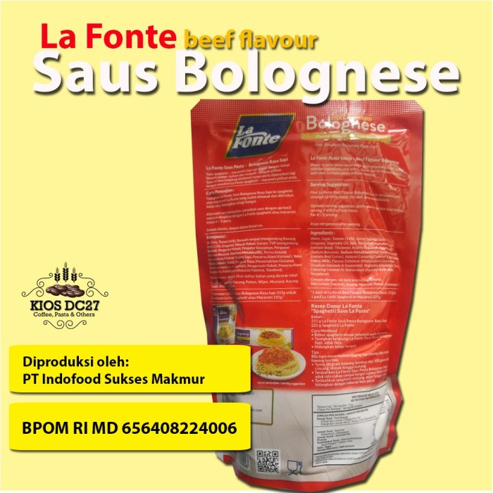 

Pasta-Aneka- La Fonte Saus Pasta Bolognese 315 Gram -Aneka-Pasta.