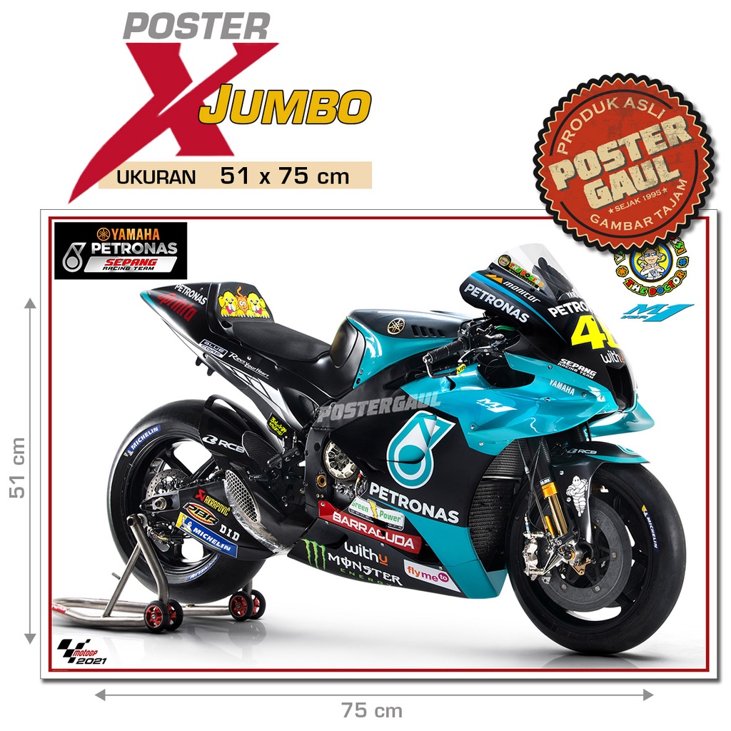 Poster XJumbo MOTOGP 2021: SEPEDA MOTOR YAMAHA YZR-M1 - TEAM PETRONAS SRT - VALENTINO ROSSI #XJFJP23