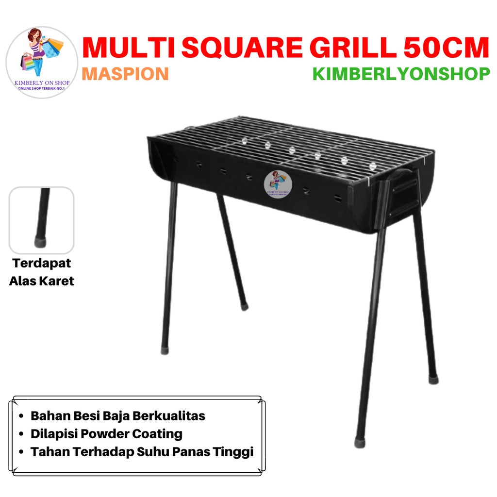 Alat Bakar BBQ Panggangan Portable Multi Square Grill 50 cm Maspion