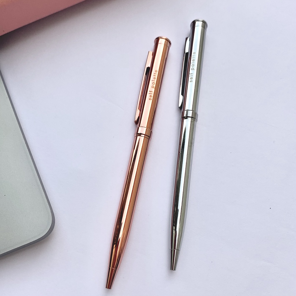 

Rose Gold, Silver Self Palette Pen/Pulpen/Pena