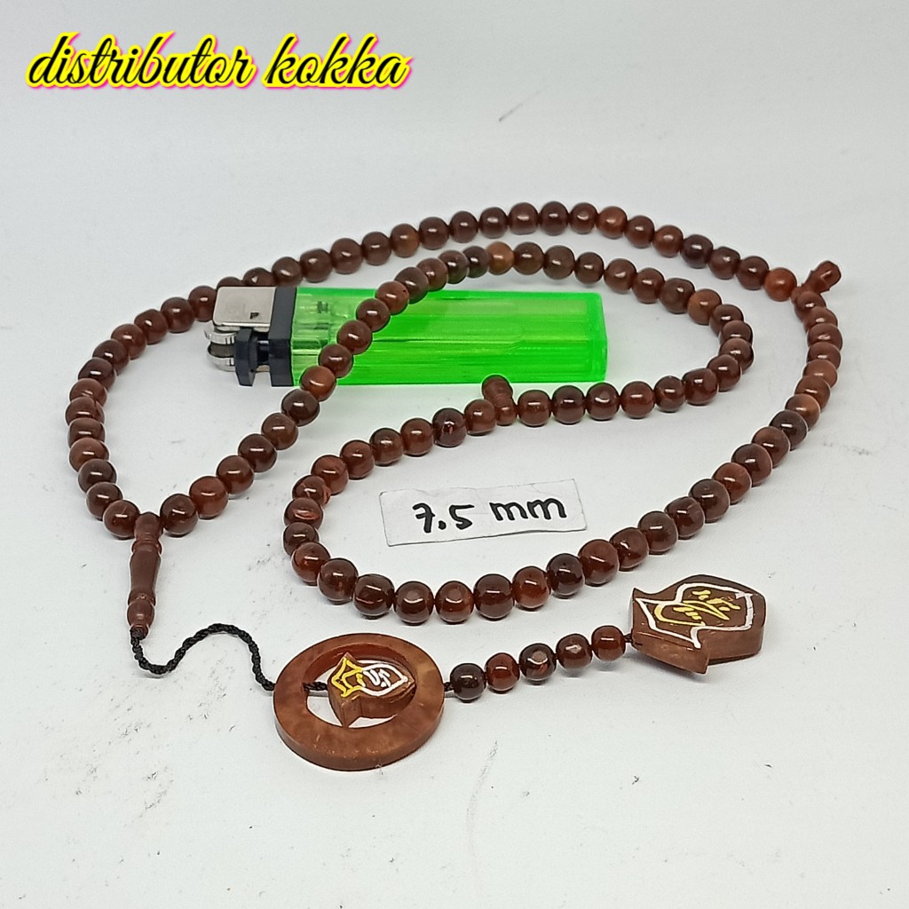 ( SUPER MURAH ) Tasbih Kokka kaukah kaokah fukakah koka bulat double terompah 7,5 mm coklat