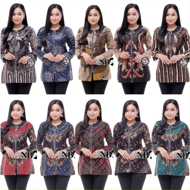 Atasan Batik Wanita PPBTK07 Modern Batik murah Cassual Atasan Seragam Kerja Kantor batik Wanitabatik /Atasanwanita...