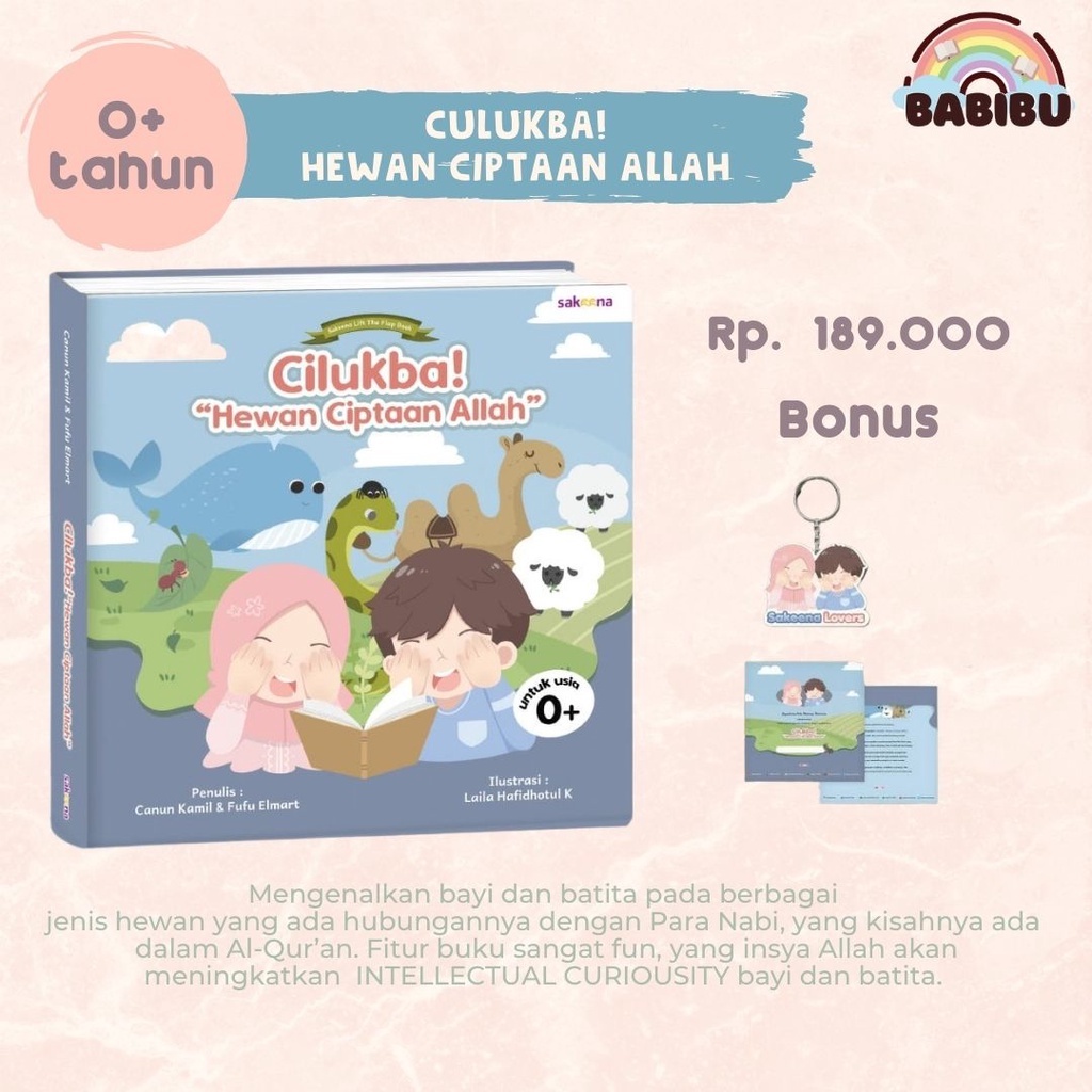 Buku Bayi Cilukba Hewan Ciptaan Allah Babybook Boardbook Sakeena