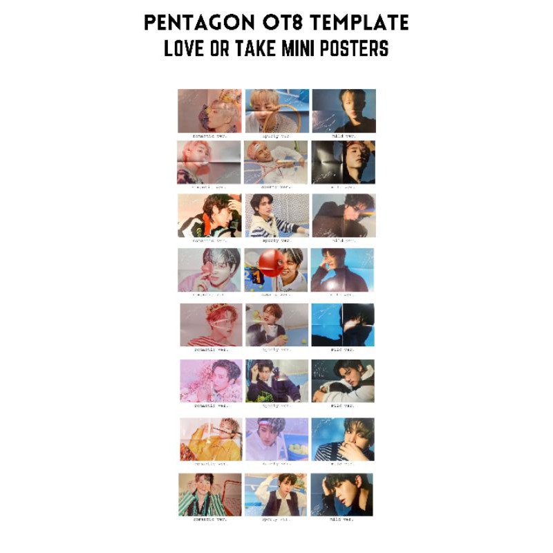 PENTAGON LOVE OR TAKE DO OR NOT MINI POSTER JINHO HUI HONGSEOK SHINWON YEOONE YANAN YUTO KINOWOOSEOK