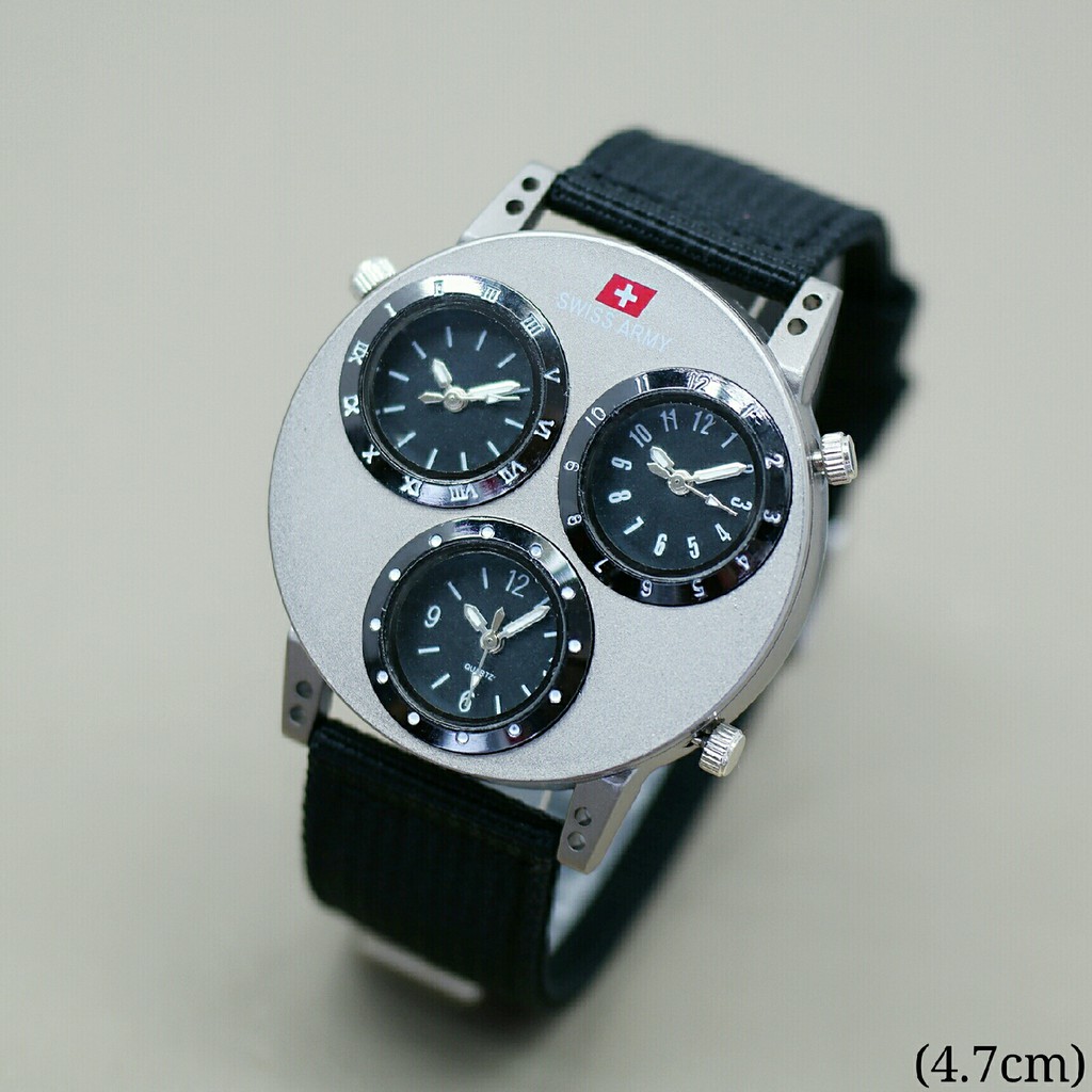 JAM TANGAN PRIA 3 MESIN TIME ORIGINAL ANTI AIR SPORT KEREN TALI KAIN