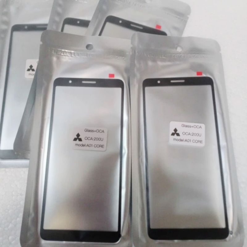 Kaca Depan Kaca LCD Samsung A01 Core | A 01 Core TS TC Touchscreen Glass LCD+Lem Plus Oca Kering Original