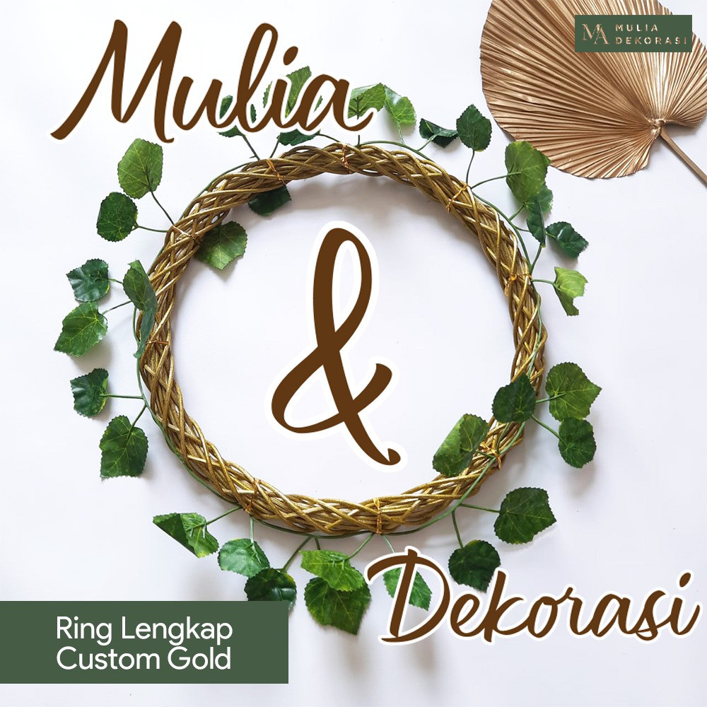 Lingkaran Rotan Dekorasi Ring Rotan Silver Gold Backdrop Custom Lengkap Wedding Lamaran Aqiqah Natal