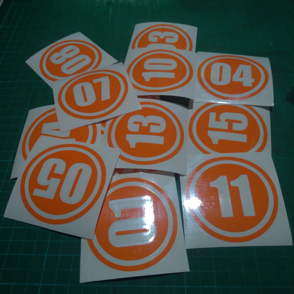 

STIKER CUTTING BENTUK ANGKA BOLONG DLM LINGKARAN UK 26 CM BAHAN ORACAL GLOSSY