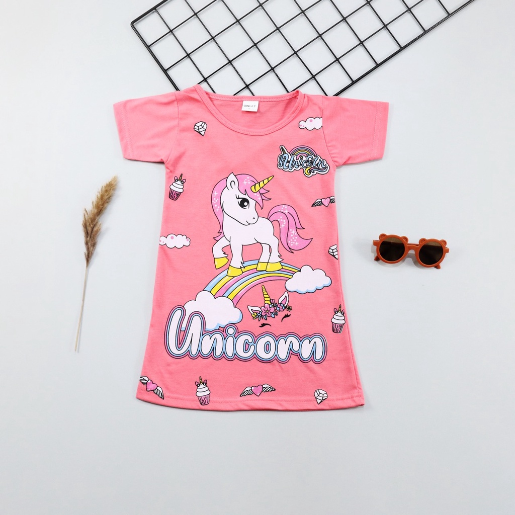 owlet - Dress anak perempuan / daster anak / daster gambar kartun (1-6 tahun)