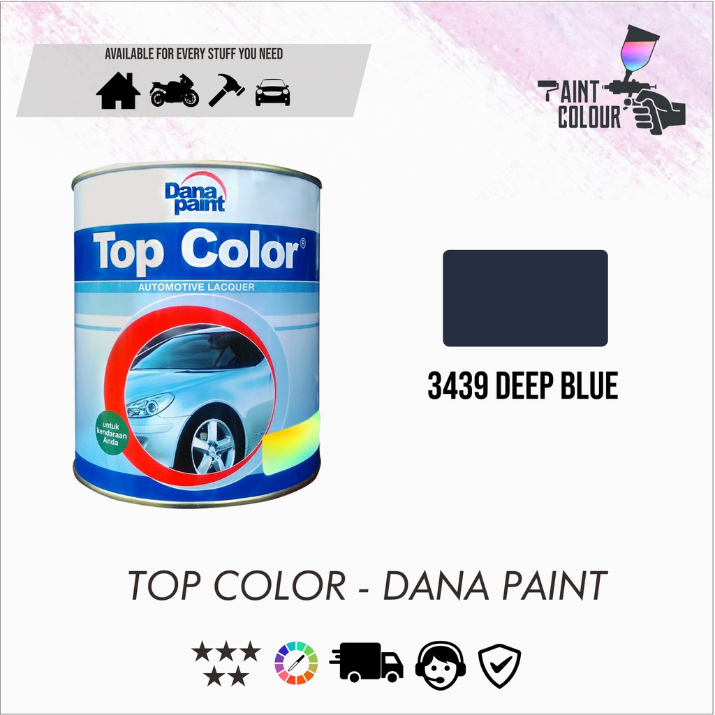 TOP COLOR 3439 Deep Blue - Cat Mobil Kayu Besi Metal Duco