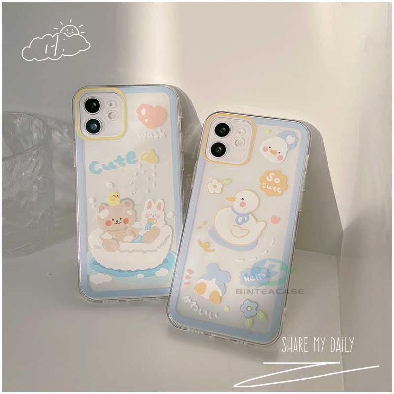 Case Motif Kartun Bebek Beruang Kelinci Untuk Samsung A13 A02S A03 A23 A03S A30S A11 A12 A51 A20 A30 A50 A52 A20S A10S M11