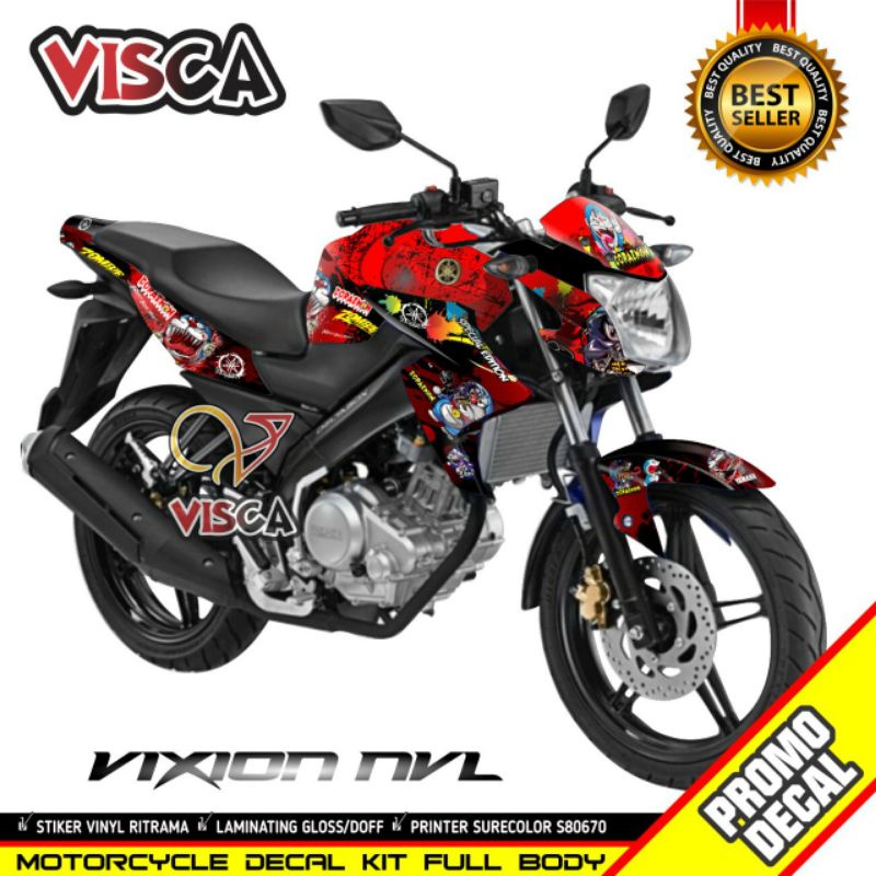 STICKER DECAL FULL BODY YAMAHA VIXION NVL DORAEMON SHARK
