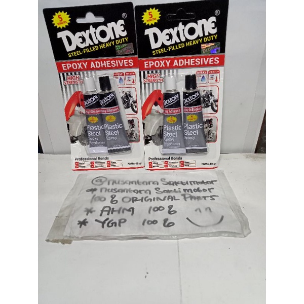 

ASLI Original DEXTONE Lem Mesin Besi hitam putih plastic steel campur 5 menit 48 gr