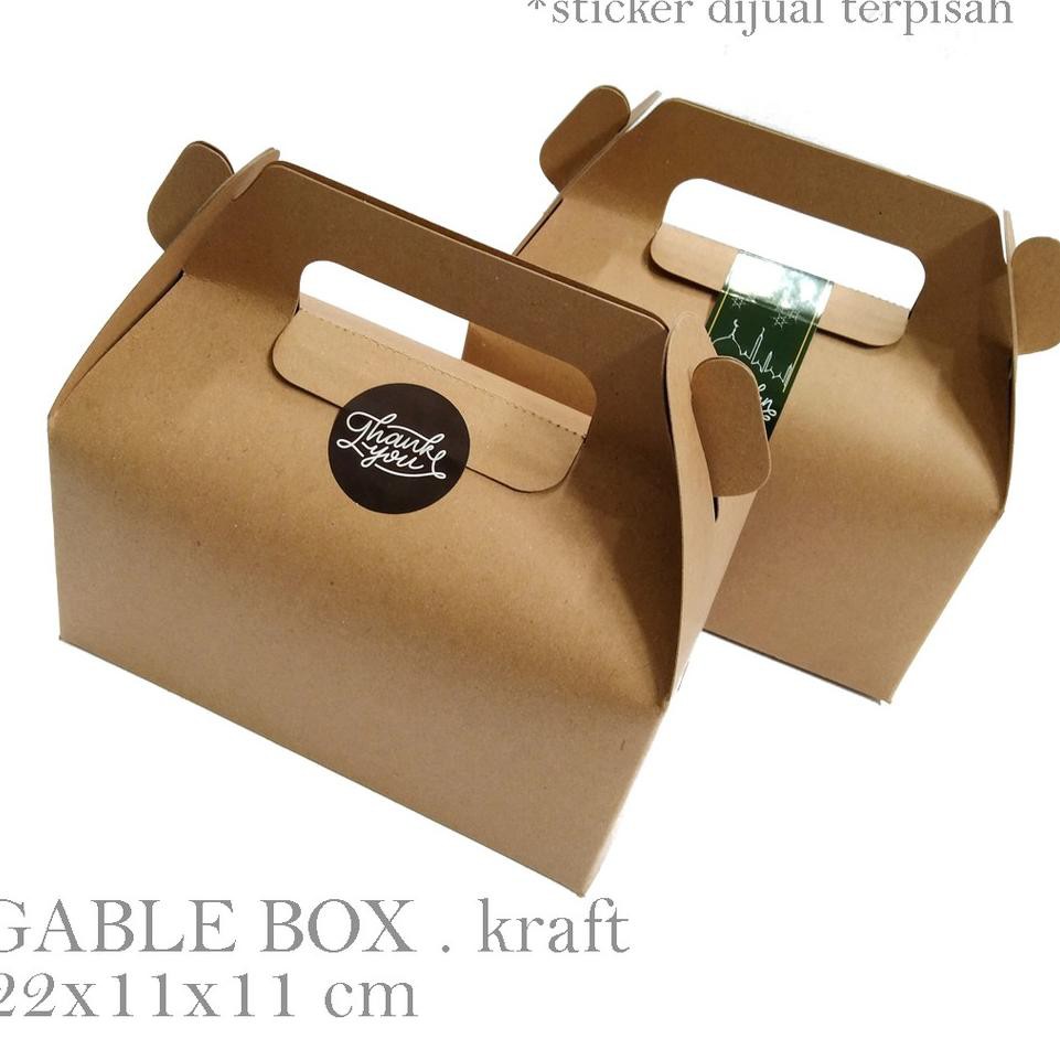 

[HARGA 10pcs] GABLE BOX : 22x11x11 cm / snack box / hampers / box lebaran / box toples kue