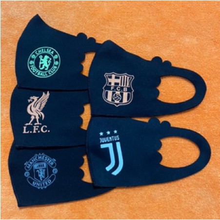 Promo Januari masker kain scuba anak anak motif club bola sablon