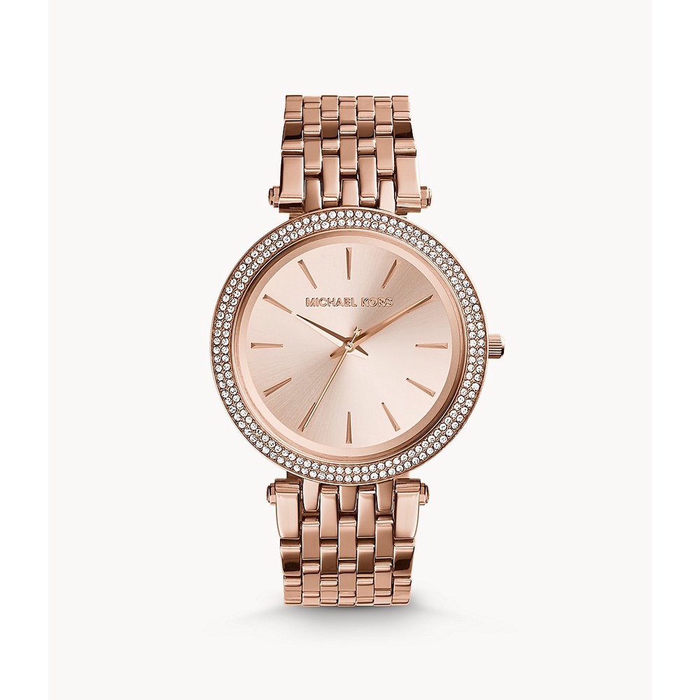 Michael Kors Rose Gold-Tone Glitz Darci Jam Wanita - MK3192