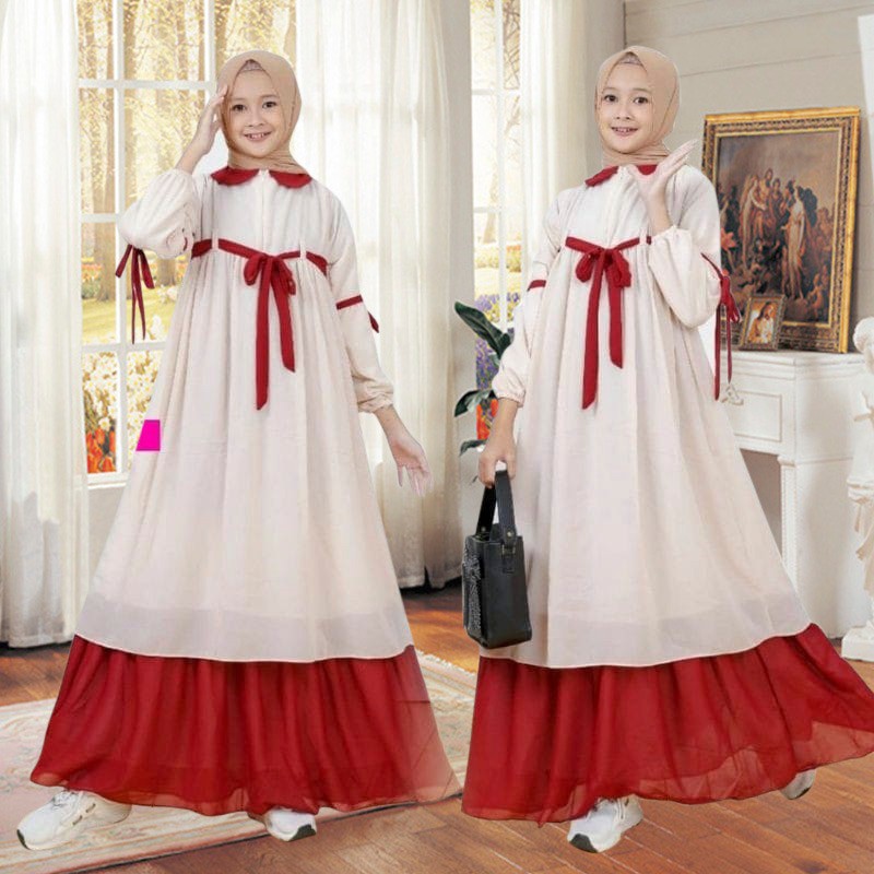 Lesty Kids Baju Gamis Syar’i Anak Perempuan Usia 12-14 Tahun