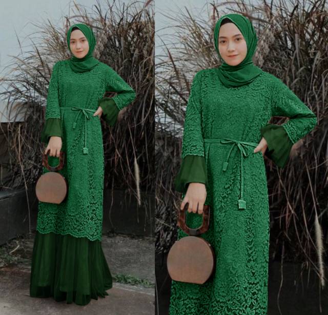 GAMIS MAXI LARKY / BRUKAT KOMBY TILE / TERLARIS / SIZE S-M , L , XL , XXL