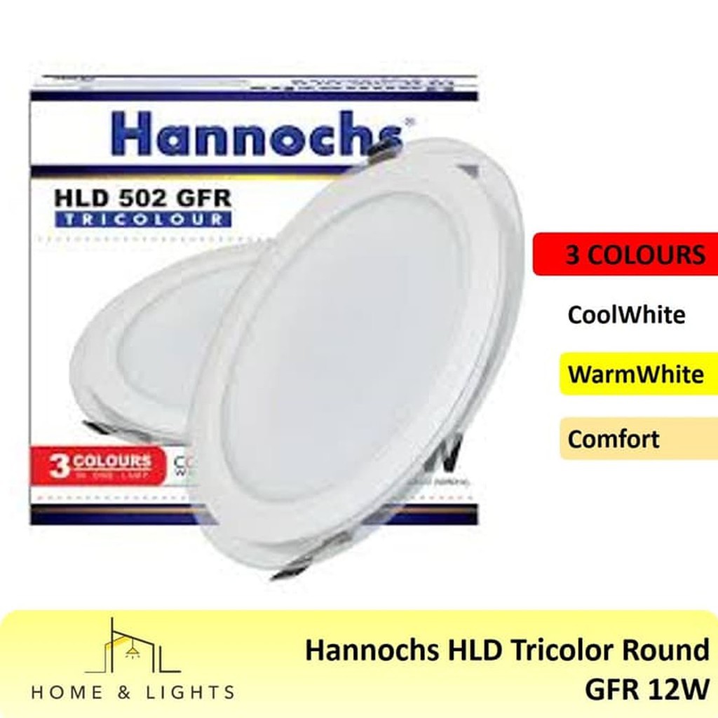 Downlight / LED PANEL 3 Warna/Tri Colour 12w Bulat IB Hannochs Garansi