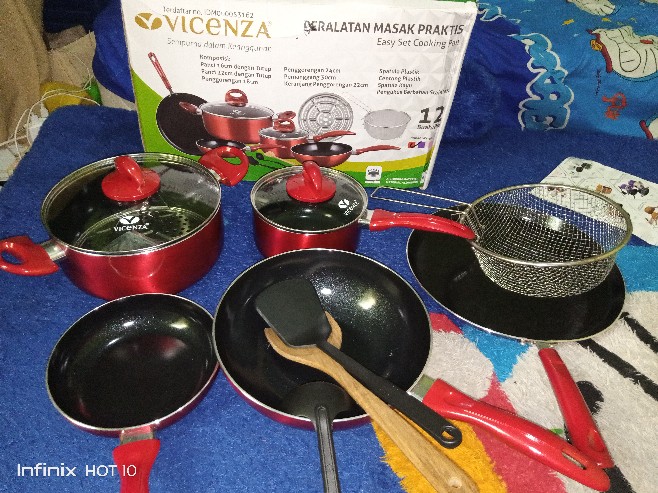 Panci Set Vicenza Warna Plus Kukusan Dan Keranjang Goreng V 712