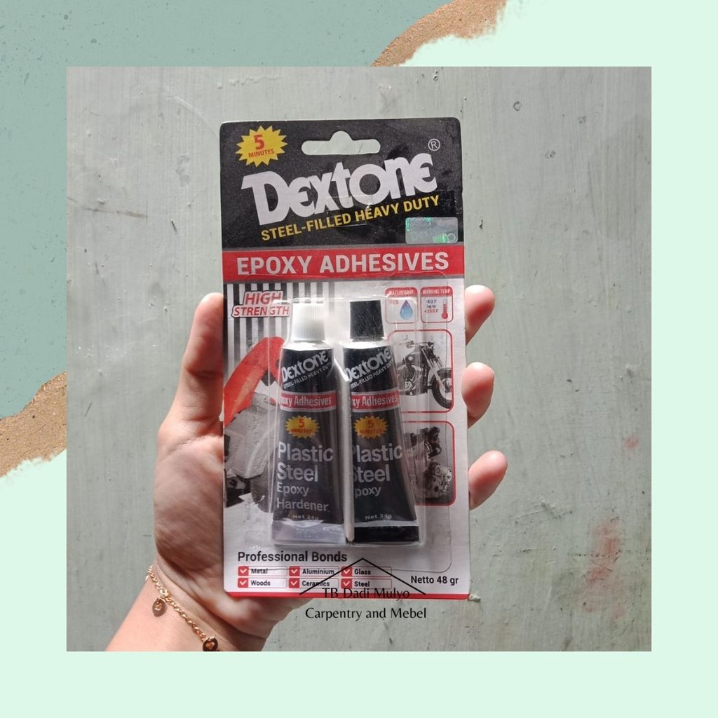 

Lem Dextone Plastic Steel Epoxy / Lem Besi 5 menit (ASLI) / Lem Dextone Epoxy dan Hardener