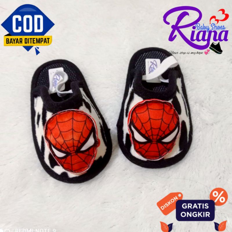 Sandal bayi Bapau Boneka Spiderman usia 6-18 Bulan