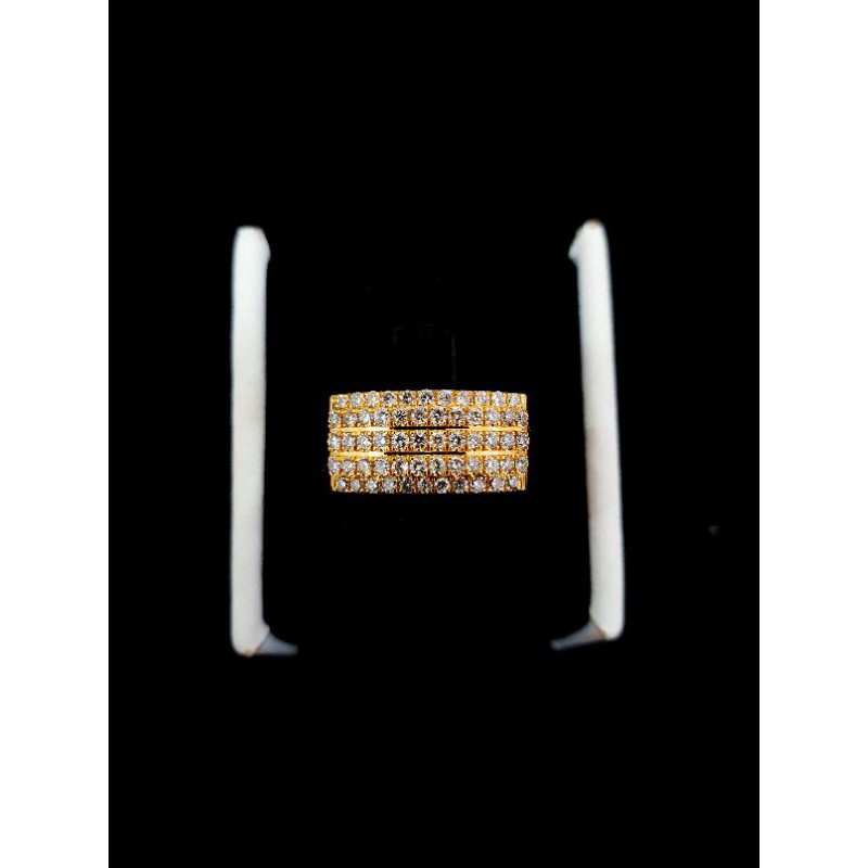 cincin tangga motif baris 5 emas kuning berlian eropa