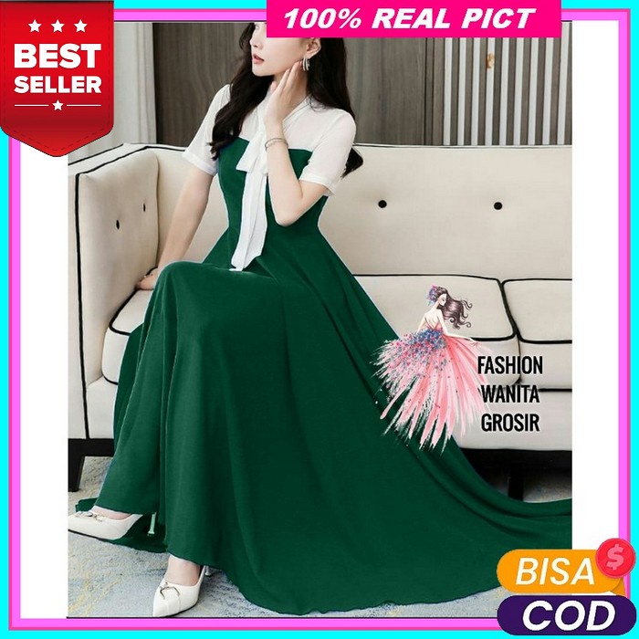 1074 Dress Korea Impor Murah Dress Fashion Shirt Dress Baju Dres Natal Wanita Midi Deres Dress Imlek