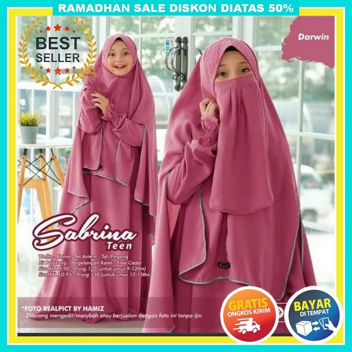 Gamis Remaja Anak Perempuan 8-16 Tahun/ Gamis Elisabet Sofhia / Gamis Maxy Anak Tanggung Sd Smp Terb