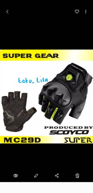 Sarung Tangan Scoyco MC29D Half MC-29D Half  (Gloves Scoyco MC29D) Banyak Warna