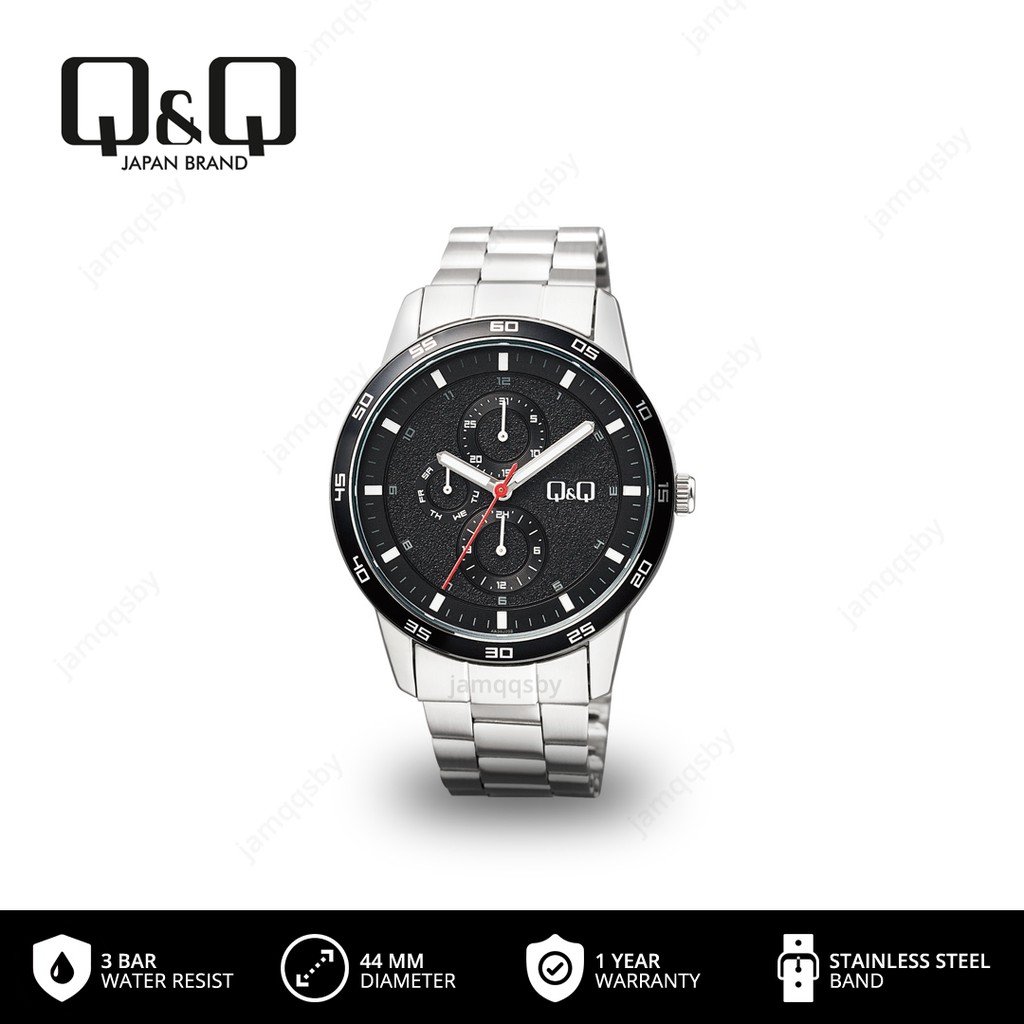 Q&Q QnQ QQ Original Jam Tangan Stainless Steel Pria Analog - AA38 AA38J