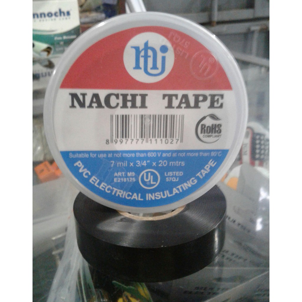 

Isolasi listrik / Solasi Listrik Nachi Tape 19mmx20y hitam