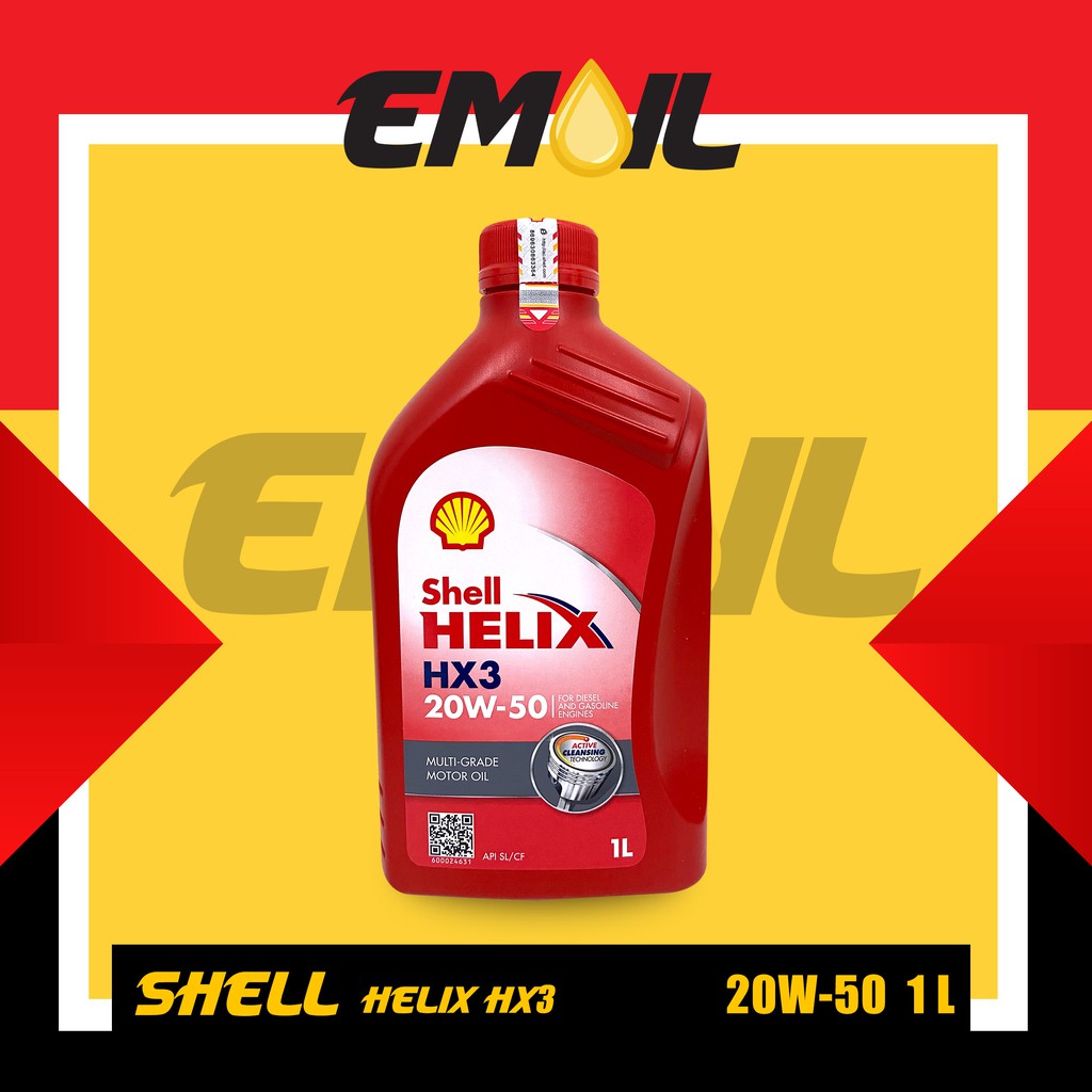 OLI SHELL HELIX HX3 sae 20w-50 API SL/CF galon 1 liter