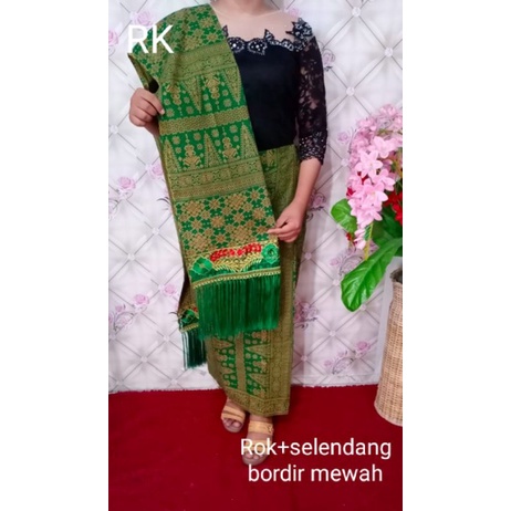 Rok dan Selendang Bordir Motif Palembang-3
