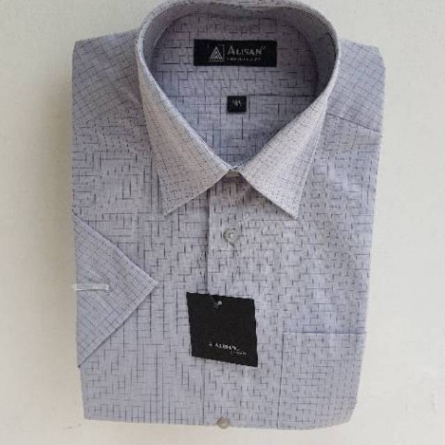 Kemeja Alisan Lengan Pendek Motif