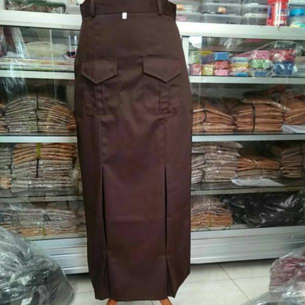 Rta31au22ᶠ– ROK SPAN PANJANG PRAMUKA SMP SAKU DEPAN/ SAKU TUTUP BAHAN NAGATA DRILL