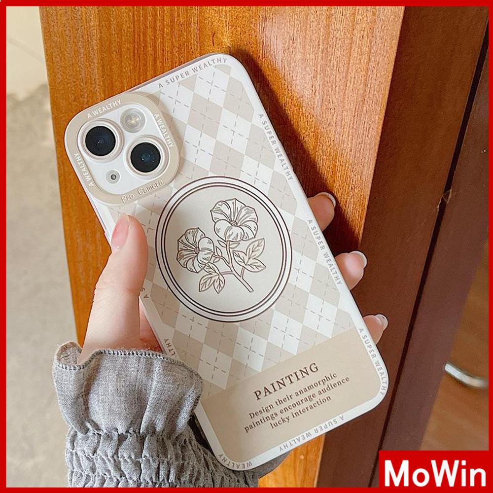 iPhone Case Silicone Soft Case TPU Clear Case Angel Eye Protection Camera Shockproof Brown Checkered Flower For iPhone 13 Pro Max iPhone 12 Pro Max iPhone 11 iPhone 7 Plus