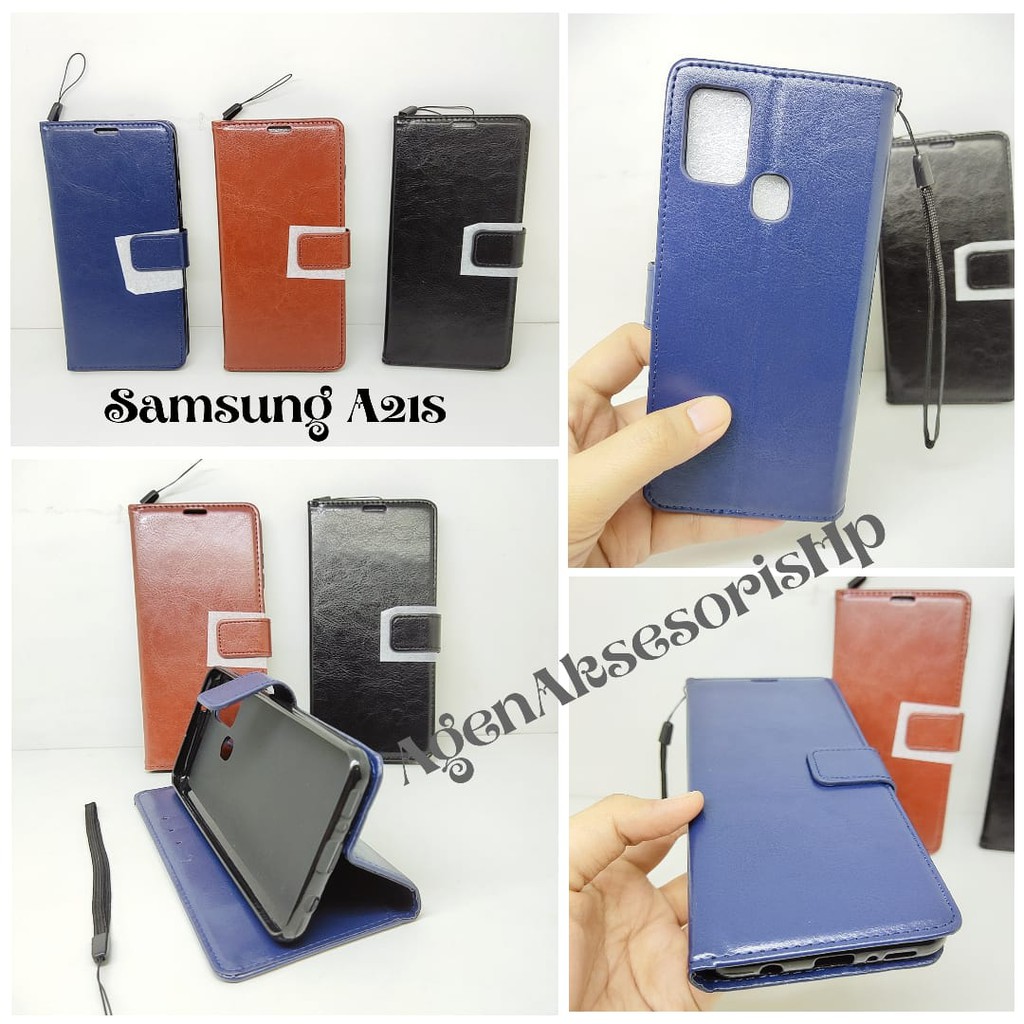 FlipWallet BlueMoon Samsung A21s A217F 6.5 inch Flip Cover Leather Sarung HP Kulit