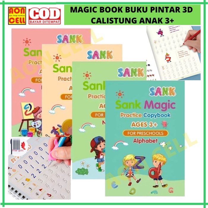 

SANK MAGIC BOOK 3D Buku Pulpen Refill buku latihan belajar baca tulis calistung anak