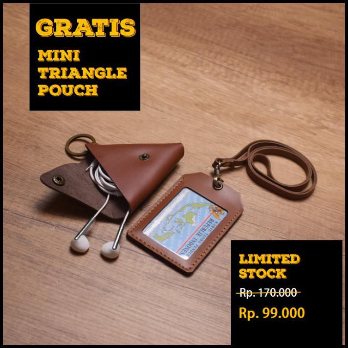

Id Card Kulit Asli, Name Tag Kulit, Leather Card Holder Brown Tan