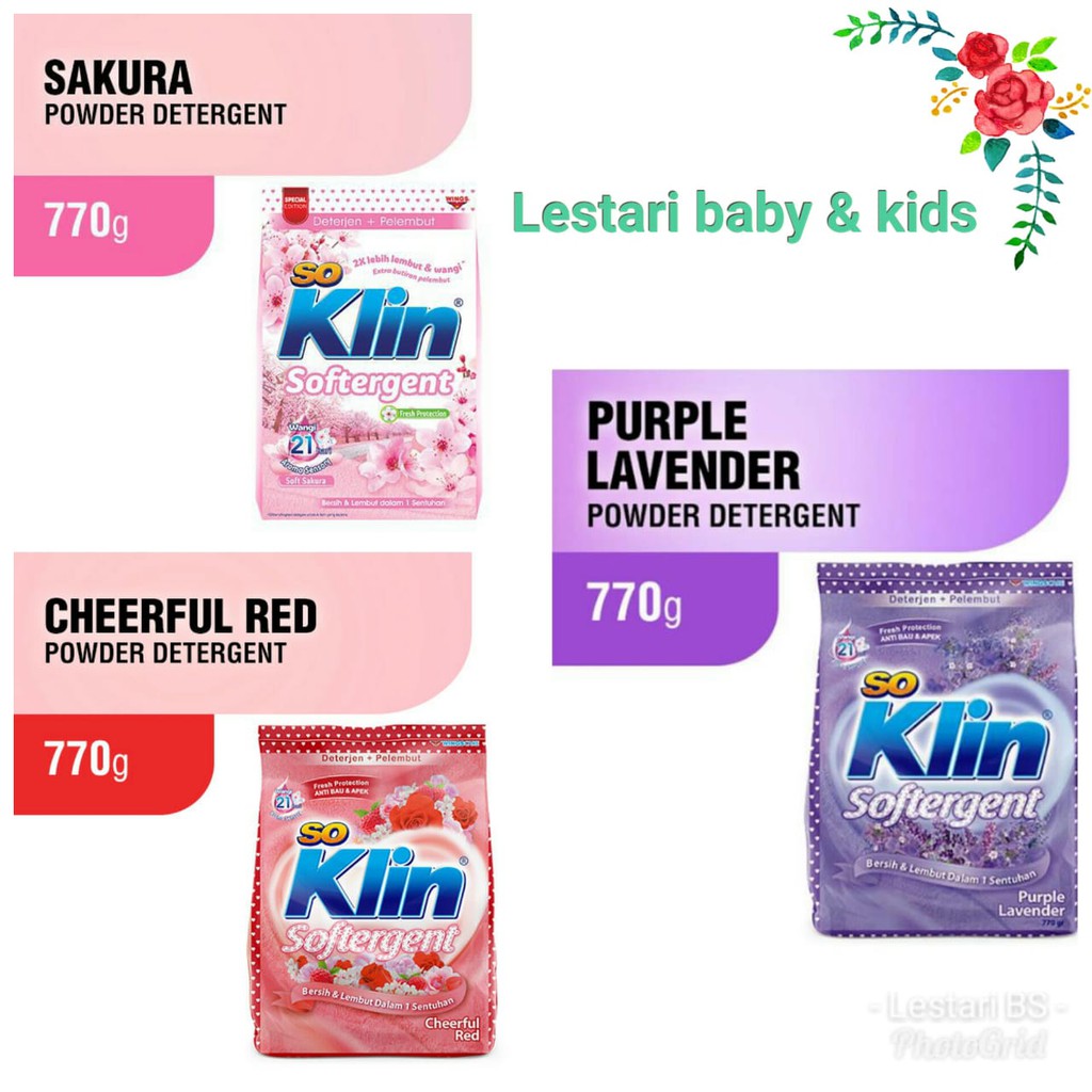 SOKLIN/RINSO DETERGEN + SOFTENER 770GR