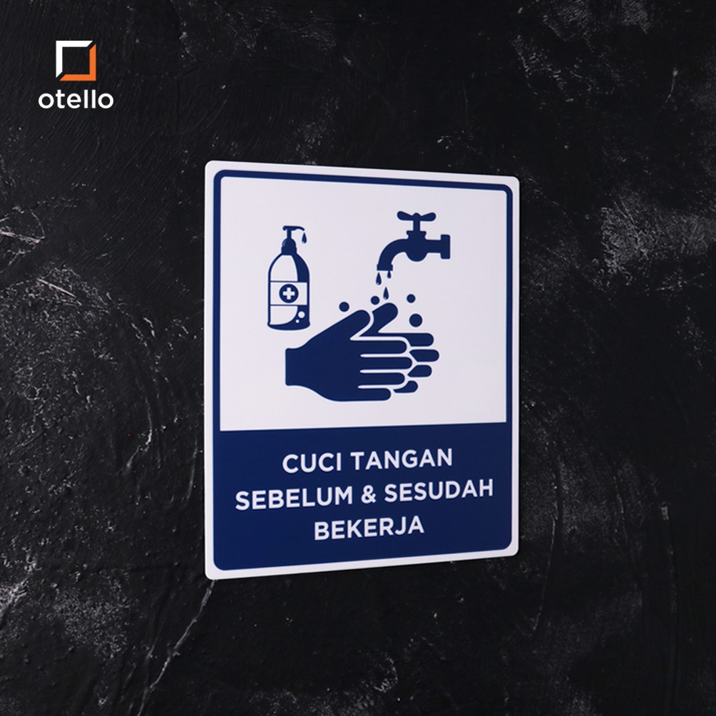 Cuci Tangan Sebelum &amp; Sesudah Bekerja | 20 x 25 cm | Sign Board Akrilik | Sign Label Tempel Akrilik