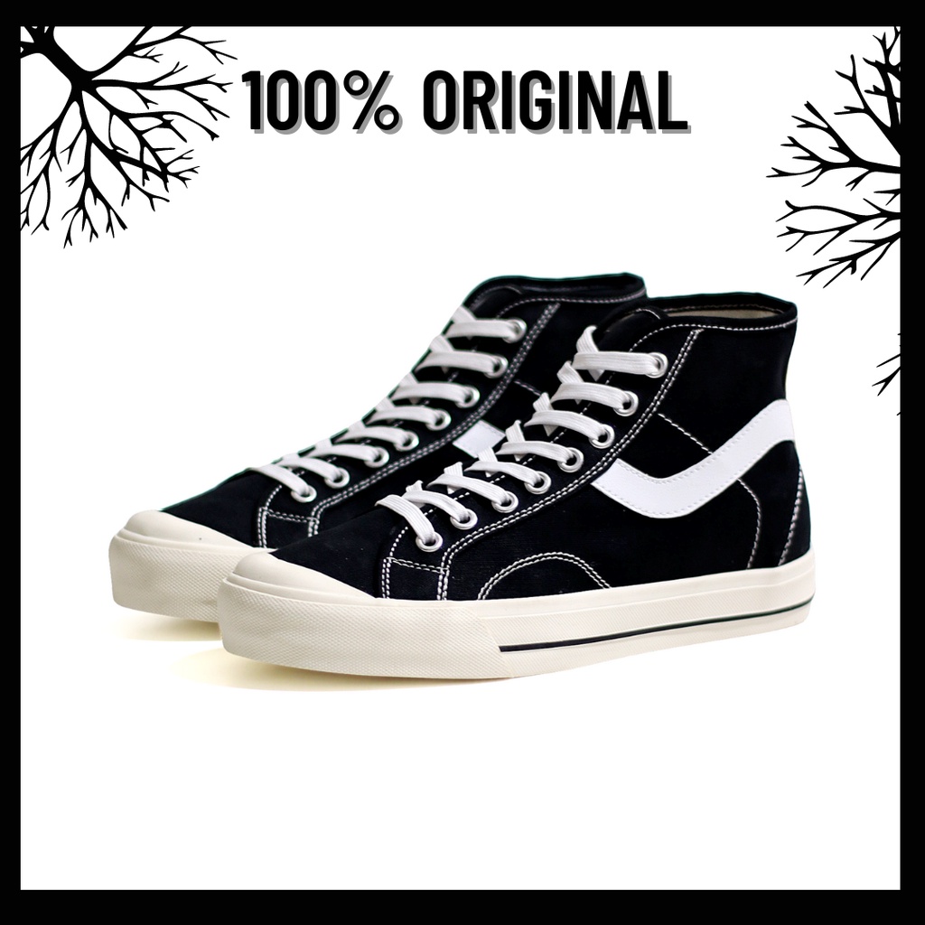 100% Original Sepatu Lokal Casual Black White Hi | Not Ventela Public High