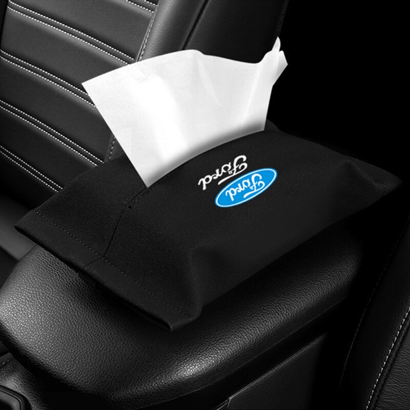 1Piece for Ford Focus Kuga C-MAX Fiesta F150 Mondeo Transit EcoSport Mustang Explorer Everest Turn Fur Car Seat Sun Visor Hanging Tissue Box Armrest Box Napkin Tissue Paper Holder Storage Bag