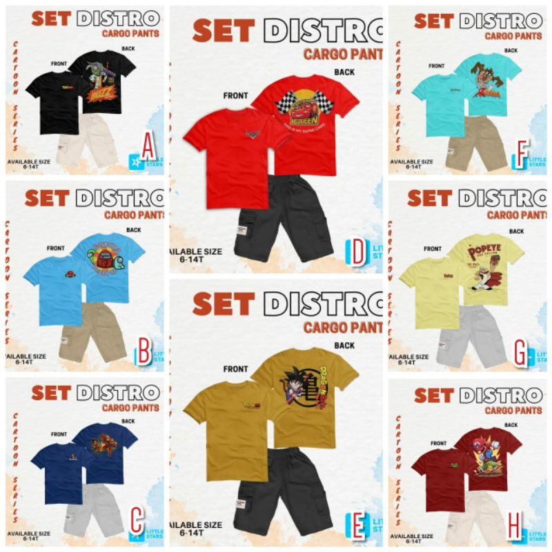 LITTLE STARS SET DISTRO CARGO PANTS CARTOON SERIES