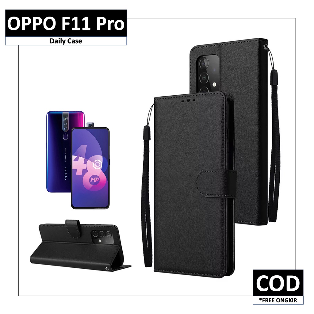 Case OPPO F1s | F11 | F11 PRO Flip Leather Casing Cover Kesing Kulit HP