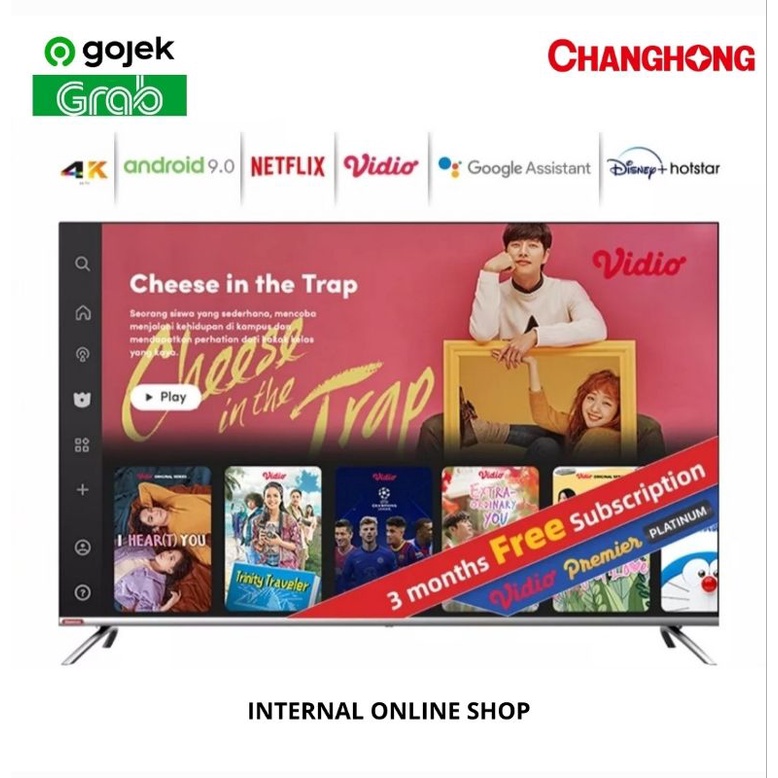 Changhong U50H7 Smart TV 50 Inch 4K Android TV Garansi Resmi